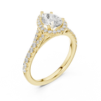 1.4 CTW Pear Cut Diamond Classic Halo Bridal Ring