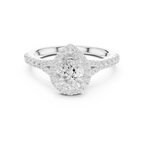1.4 CTW Pear Cut Diamond Classic Halo Bridal Ring