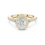 1.4 CTW Pear Cut Diamond Classic Halo Bridal Ring