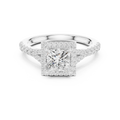 Princess Diamond Split-Shank Halo Engagement Square Ring in Rose Gold