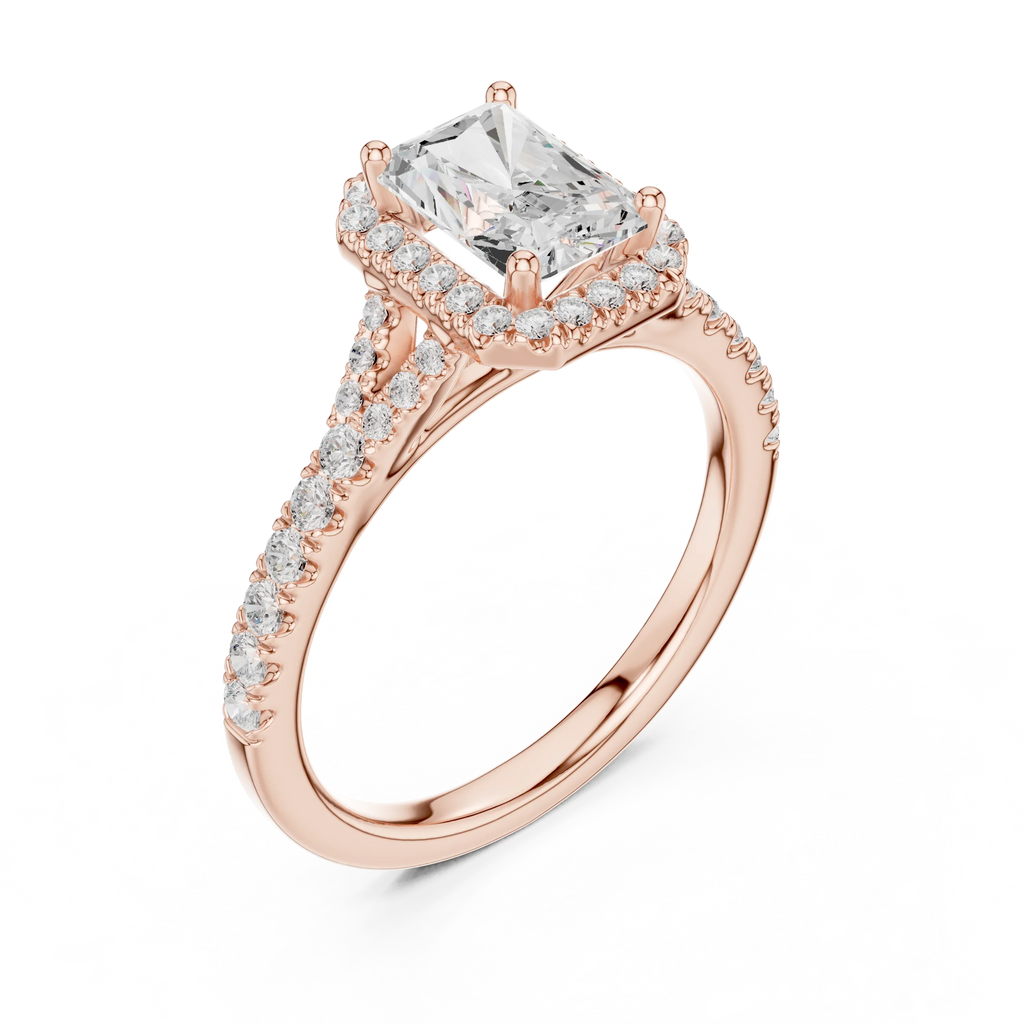 10K Gold Radiant Cut Lab Grown Diamond Anniversary Ring