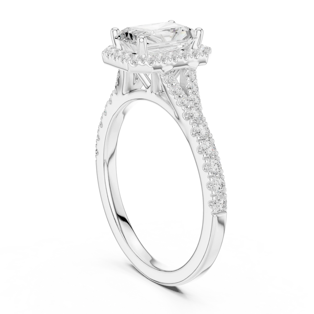 10K Gold Radiant Cut Lab Grown Diamond Anniversary Ring