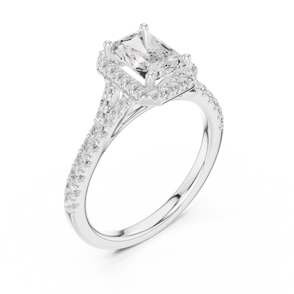 10K Gold Radiant Cut Lab Grown Diamond Anniversary Ring