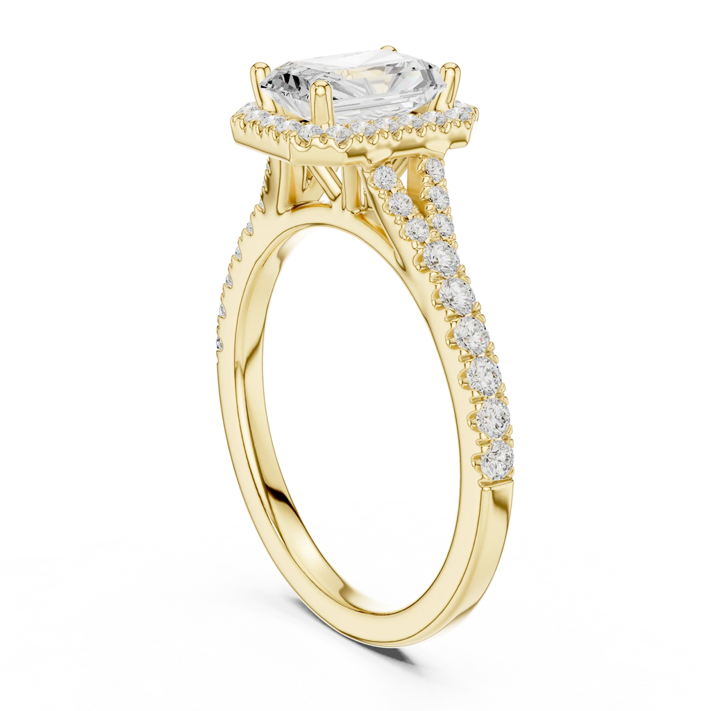 10K Gold Radiant Cut Lab Grown Diamond Anniversary Ring