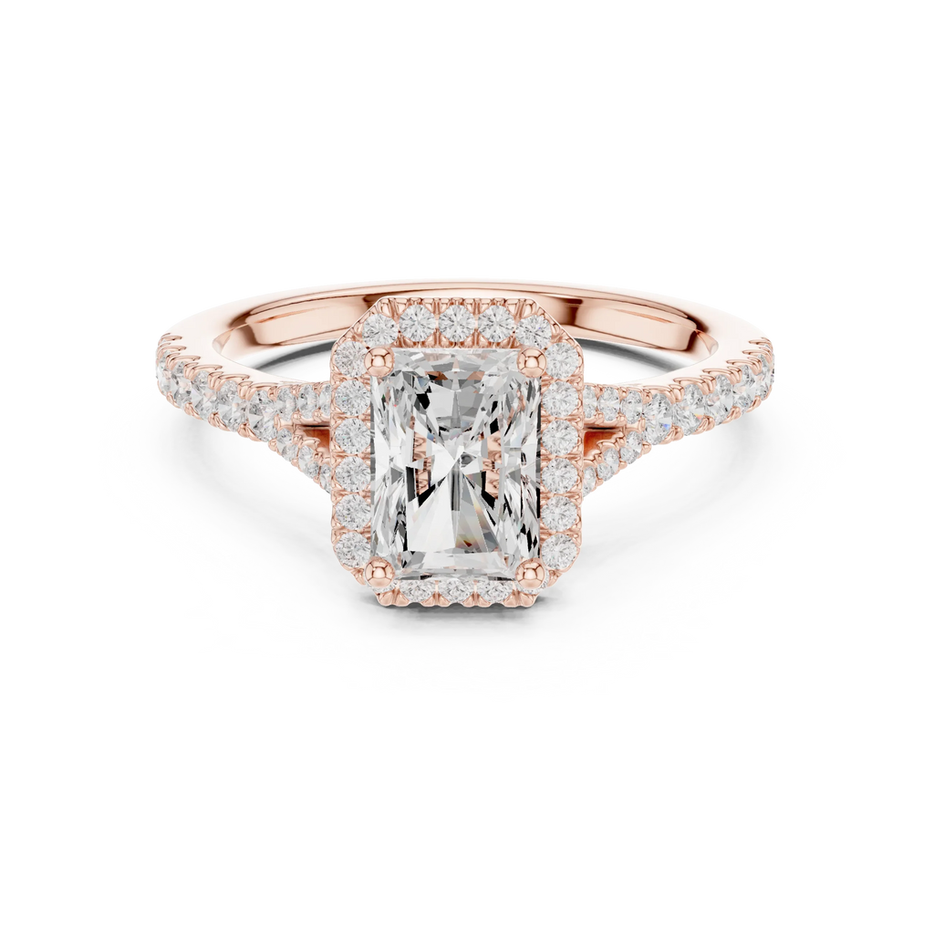 10K Gold Radiant Cut Lab Grown Diamond Anniversary Ring