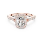 10K Gold Radiant Cut Lab Grown Diamond Anniversary Ring