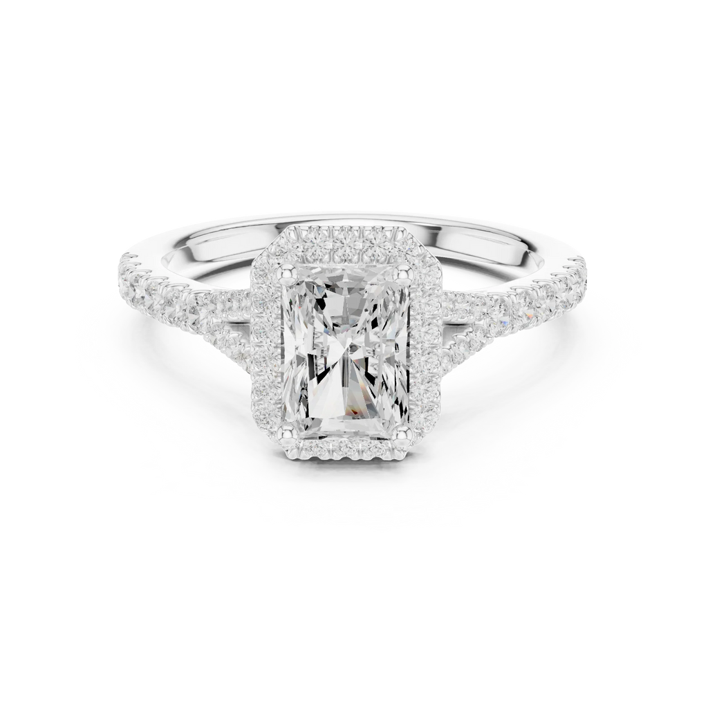 10K Gold Radiant Cut Lab Grown Diamond Anniversary Ring