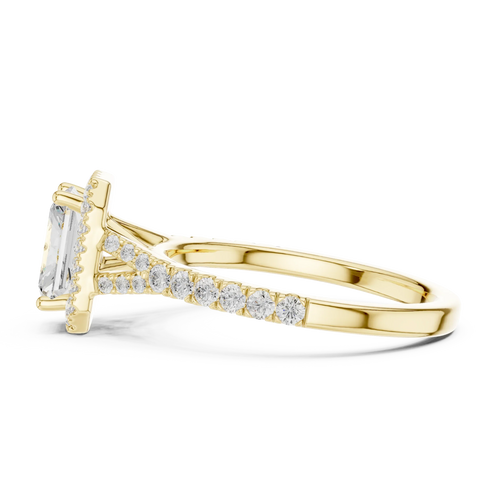 10K Gold Radiant Cut Lab Grown Diamond Anniversary Ring