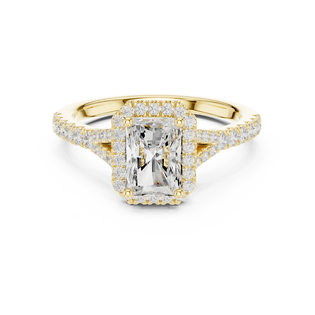 10K Gold Radiant Cut Lab Grown Diamond Anniversary Ring