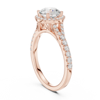 1.4 CTW Round Cut Split Shank Diamond Halo Wedding Ring