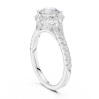 1.4 CTW Round Cut Split Shank Diamond Halo Wedding Ring