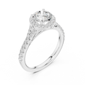 1.4 CTW Round Cut Split Shank Diamond Halo Wedding Ring
