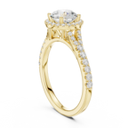 1.4 CTW Round Cut Split Shank Diamond Halo Wedding Ring