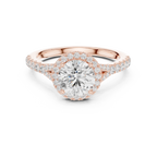 1.4 CTW Round Cut Split Shank Diamond Halo Wedding Ring