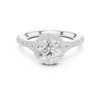 1.4 CTW Round Cut Split Shank Diamond Halo Wedding Ring