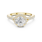 1.4 CTW Round Cut Split Shank Diamond Halo Wedding Ring