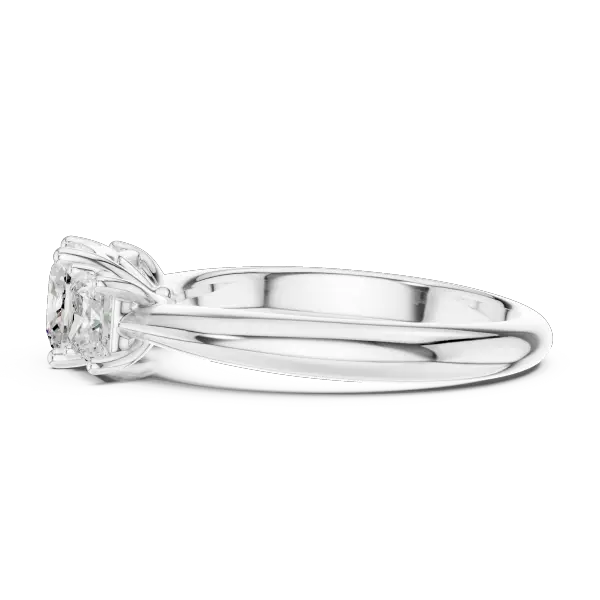 Cushion Cut Moissanite Diamond 3 Stone Ring for Women