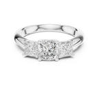 Cushion Cut Moissanite Diamond 3 Stone Ring for Women