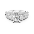 Wide Pavé Band 3.16 CT Radient Cut Diamond Engagement Ring