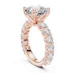 14K Cushion Cut Moissanite Engagement Ring in Rose Gold