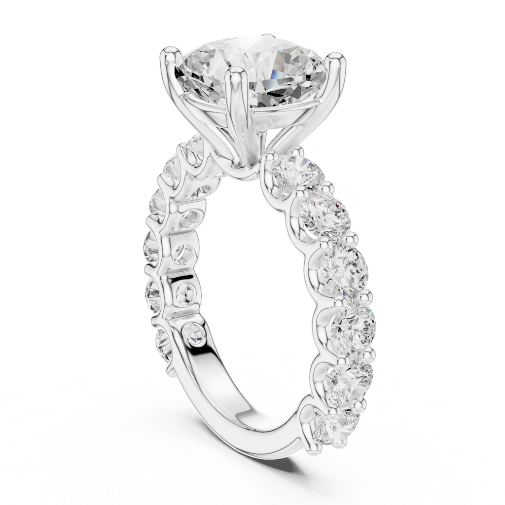 14K Cushion Cut Moissanite Engagement Ring in Rose Gold