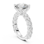 14K Cushion Cut Moissanite Engagement Ring in Rose Gold