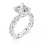 14K Cushion Cut Moissanite Engagement Ring in Rose Gold