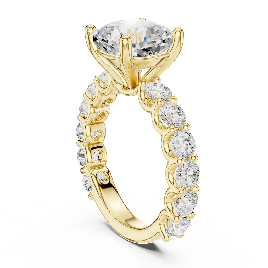 14K Cushion Cut Moissanite Engagement Ring in Rose Gold