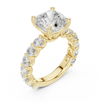 14K Cushion Cut Moissanite Engagement Ring in Rose Gold