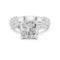 14K Cushion Cut Moissanite Engagement Ring in Rose Gold