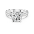 14K Cushion Cut Moissanite Engagement Ring in Rose Gold