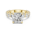 14K Cushion Cut Moissanite Engagement Ring in Rose Gold
