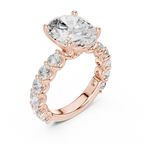 14K White Gold 5.92 CTW Oval Cut Wedding Diamond Ring