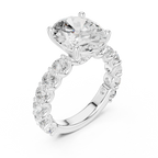 14K White Gold 5.92 CTW Oval Cut Wedding Diamond Ring