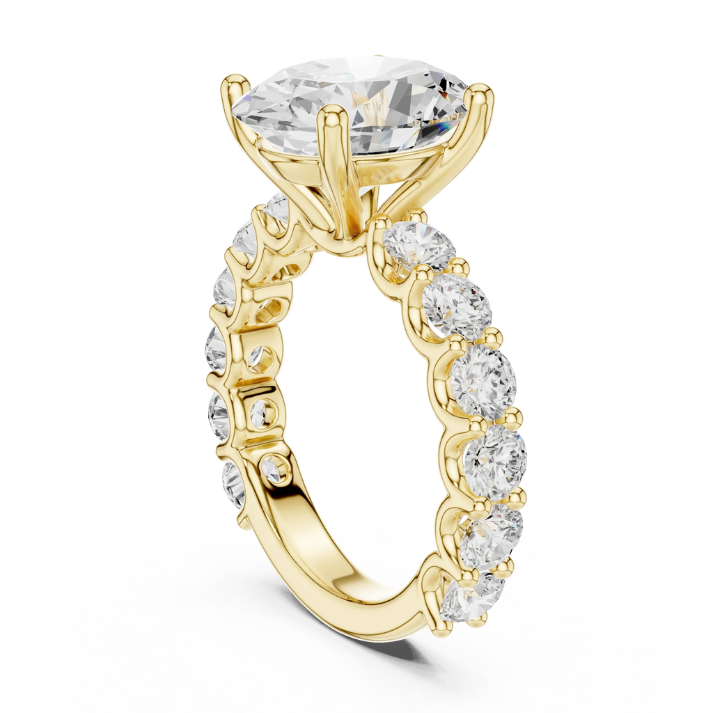 14K White Gold 5.92 CTW Oval Cut Wedding Diamond Ring