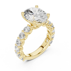 14K White Gold 5.92 CTW Oval Cut Wedding Diamond Ring