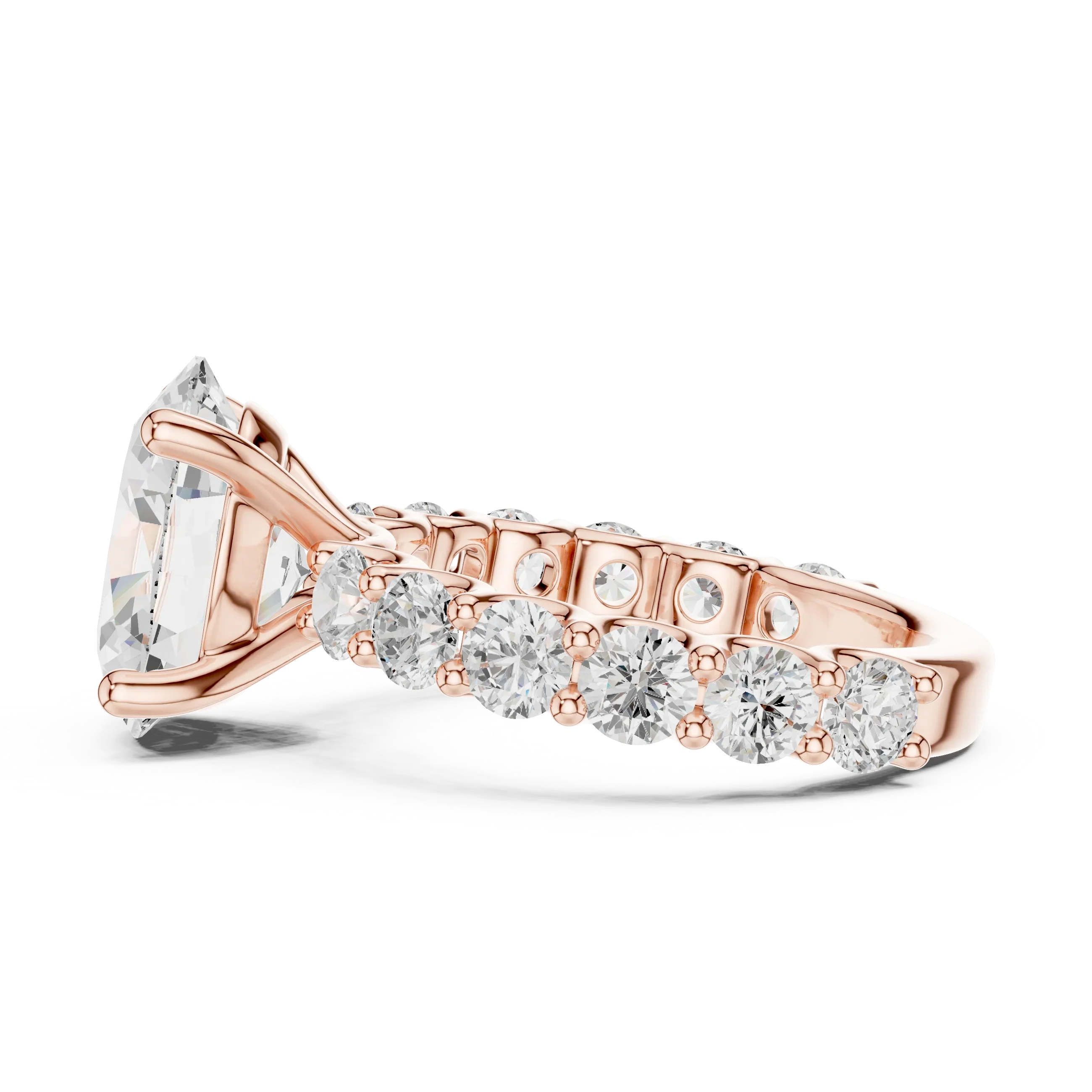 14K White Gold 5.92 CTW Oval Cut Wedding Diamond Ring