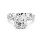 14K White Gold 5.92 CTW Oval Cut Wedding Diamond Ring