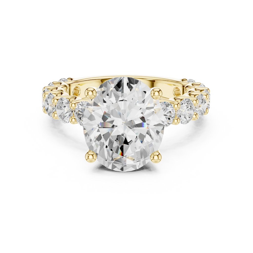 14K White Gold 5.92 CTW Oval Cut Wedding Diamond Ring
