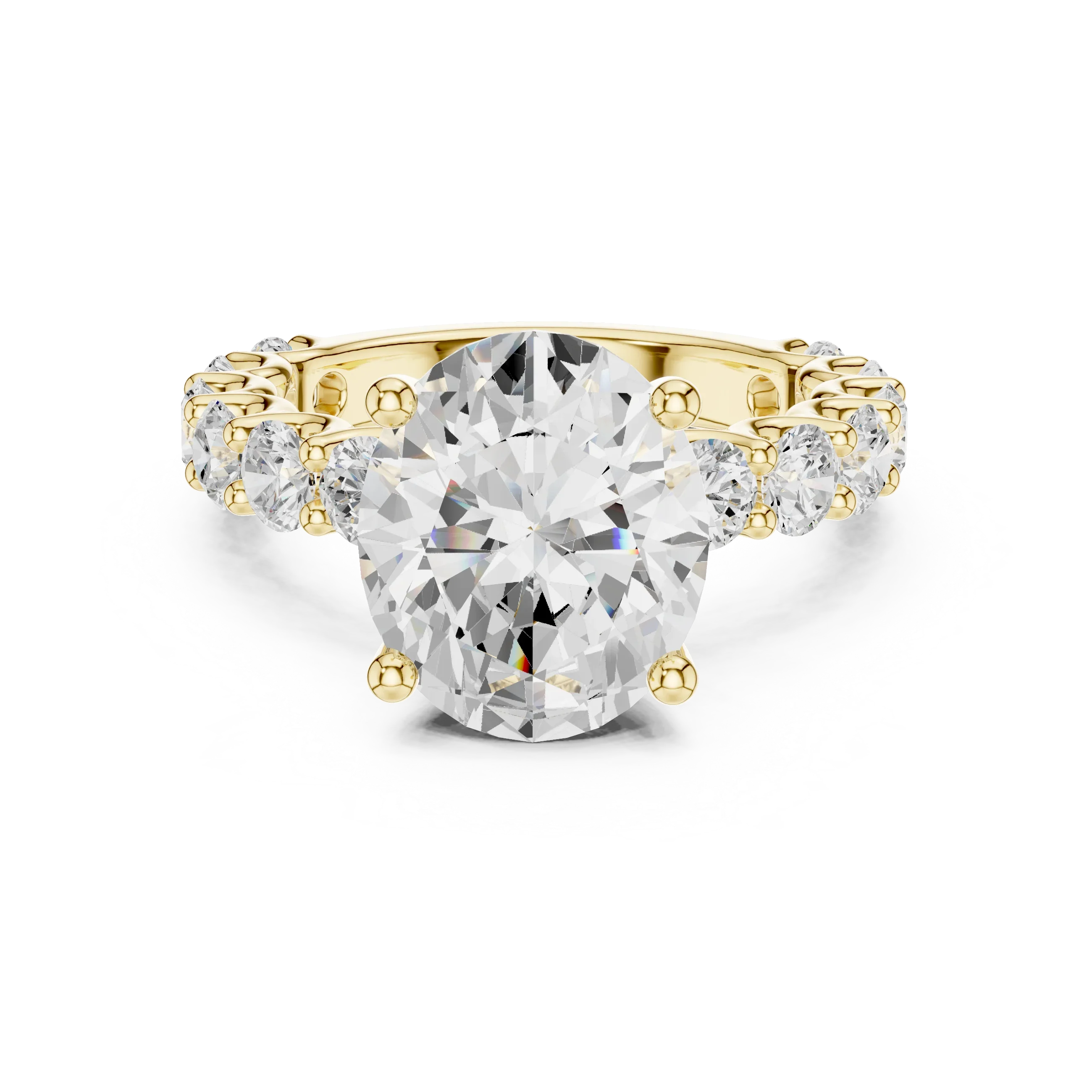 14K White Gold 5.92 CTW Oval Cut Wedding Diamond Ring