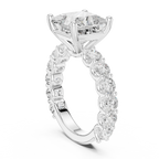 14K White Gold 5.92 CTW Princess Cut Engagement Diamond Ring