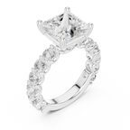 14K White Gold 5.92 CTW Princess Cut Engagement Diamond Ring