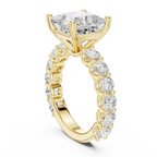 14K White Gold 5.92 CTW Princess Cut Engagement Diamond Ring