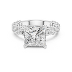 14K White Gold 5.92 CTW Princess Cut Engagement Diamond Ring