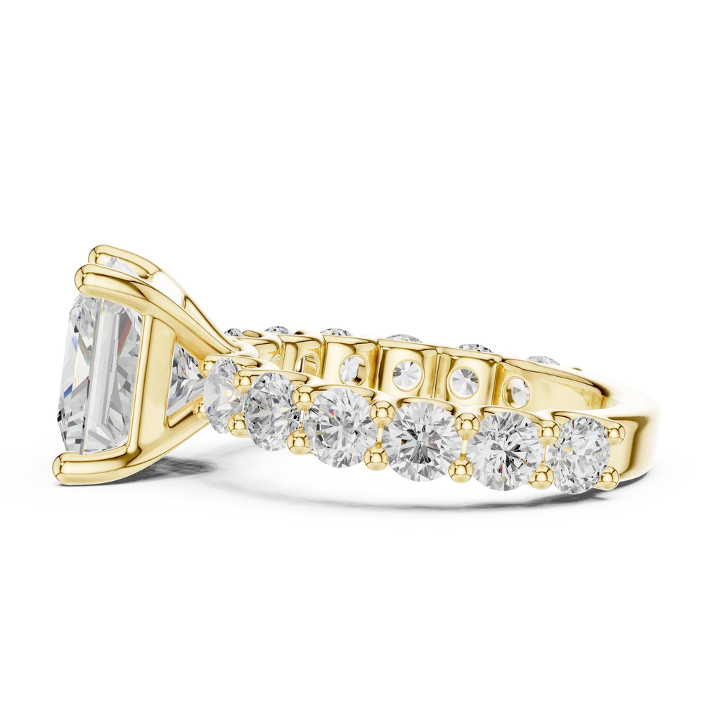 14K White Gold 5.92 CTW Princess Cut Engagement Diamond Ring