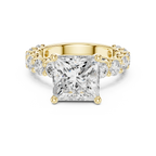 14K White Gold 5.92 CTW Princess Cut Engagement Diamond Ring