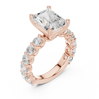 5.92CT Radiant Cut Moissanite Bridal Ring Round Cut Bubble Eternity Band