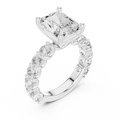 5.92CT Radiant Cut Moissanite Bridal Ring Round Cut Bubble Eternity Band