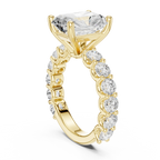 5.92CT Radiant Cut Moissanite Bridal Ring Round Cut Bubble Eternity Band