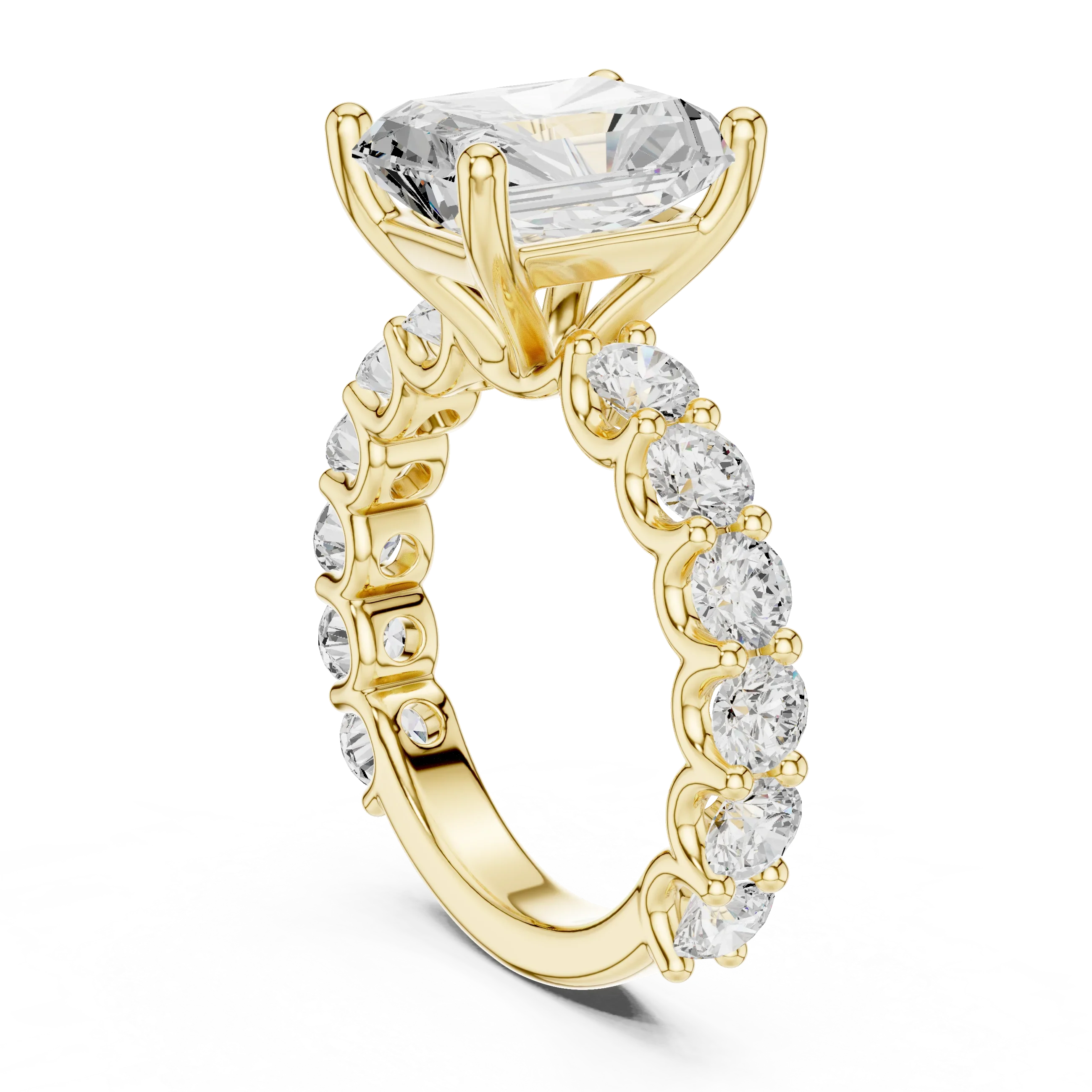 5.92CT Radiant Cut Moissanite Bridal Ring Round Cut Bubble Eternity Band